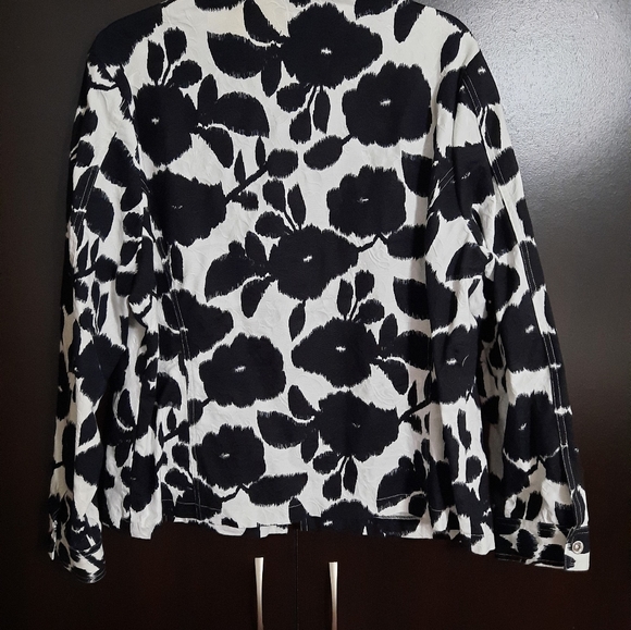 Haggar Cotton Floral Zip Jacket - Picture 2 of 12